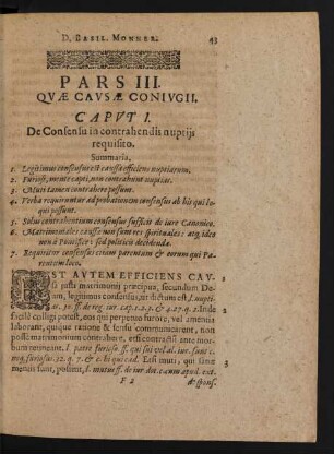 Pars III. Quae Causae Coniugii.