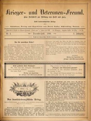 Krieger- und Veteranen-Freund : eine Zeitschrift zur Bildung von Geist und Herz. 1896/97 = Jg. 2