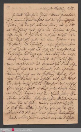 Geliebte Schwester in Christo! Meine Gedanken sind immerwährend erfüllt mit ... , 08.03.1825. - Benediktinerabtei St. Bonifaz in München und Andechs