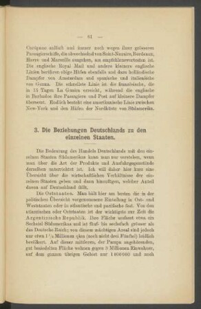 3. Die Beziehungen Deutschlands zu den einzelnen Staaten.