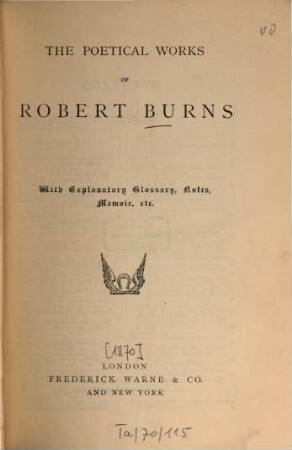 The poetical works of Robert Burns