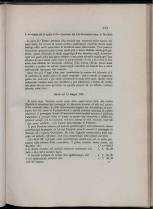 N. 6 - Seduta del 28 aprile 1878 - Presidenza del Vice-Presidente Comm. P. Tacchini.