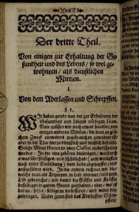 I. Von dem Aderlassen und Schrepffen.