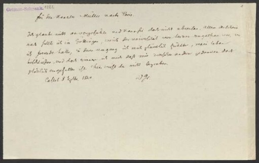 Brief an Friedrich von Müller : 08.09.1840