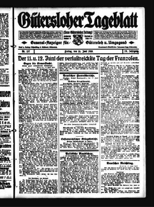 Gütersloher Tageblatt. 1911-1921