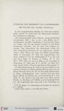 Inventar von Hendrick van d'Anthonissen