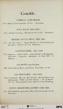 Gemälde (Nr. 1177-1230)