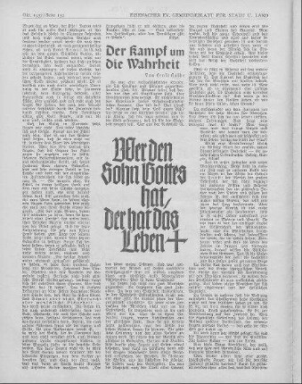 Der Kampf um die Wahrheit / Ernst Kalbe