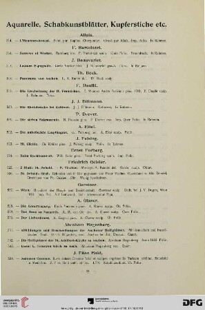 Aquarelle, Schabkunstblätter, Kupferstiche etc. (Nr. 514-554)