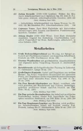 Metallarbeiten (Nr. 456-475)