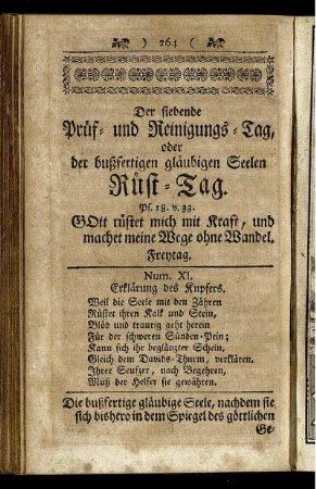 Der siebende Prüf- und Reinigungs-Tag, oder der bußfertigen gläubigen Seelen Rüst-Tag.
