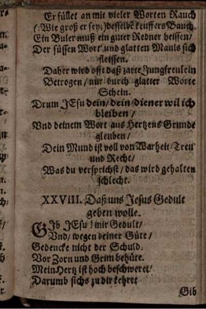 XXVIII. Daß uns Jesus Gedult geben wolle