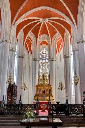 Deutschland. Niedersachsen. Verden. Aller. Dom. Baubeginn 1290. Innen. Blick Richtung Hauptaltar