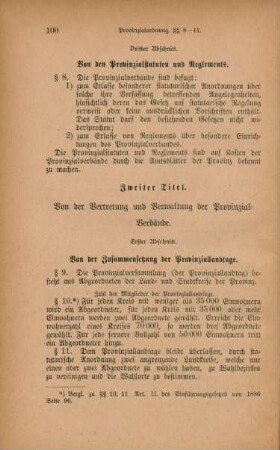 Zweiter Titel. Von der Vertretung und Verwaltung der Provinzial-Verbände.