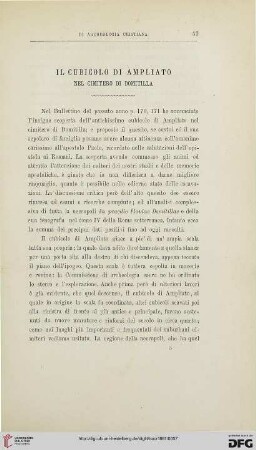 3.Ser.6.1881: Il cubicolo di Ampliato : nel cimitero di Domitilla$nElektronische Ressource