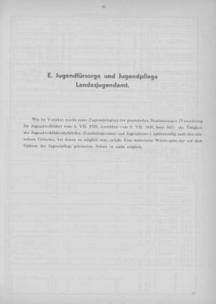 E. Jugendfürsorge und Jugendpflege, Landesjugendamt.