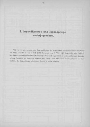 E. Jugendfürsorge und Jugendpflege, Landesjugendamt.