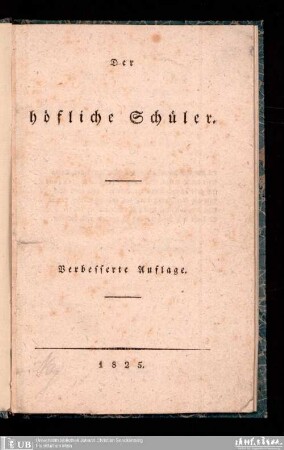 Der höfliche Schüler