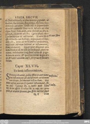 Caput XLVII. De lienis inflammatione.