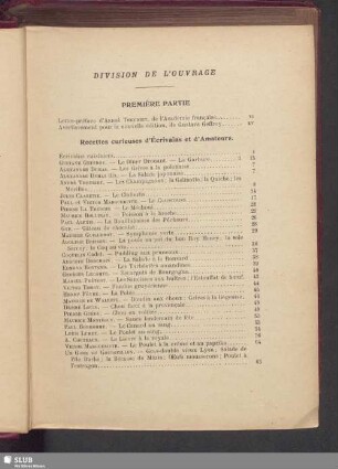 Division de l'ouvrage