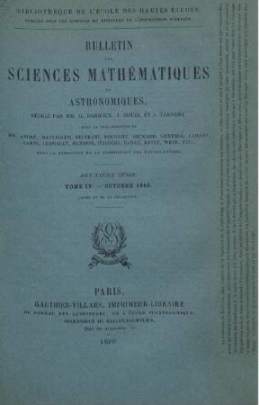 Tome IV. - Octobre 1880.