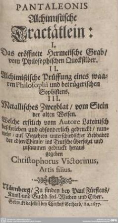Alchimistische Tractätlein