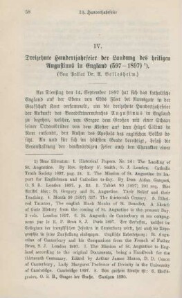 58-80 Dreizehnte Hundertjahrfeier der Landung des heiligen Augustinus in England (597-1897)