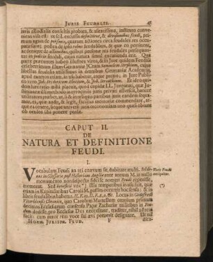 Caput II. De Natura Et Definitione Feudi
