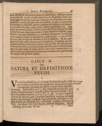Caput II. De Natura Et Definitione Feudi