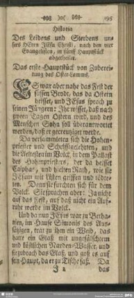 Historia Des Leidens und Sterbens unsers Herrn Jesu Christi, nach den vier Evangelisten, in fünff Hauptstück abgetheilet