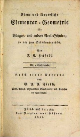 Ebene und körperliche Elementar-Geometrie