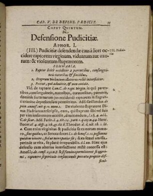 Caput Quintum. De Defensione Pudicitiæ.