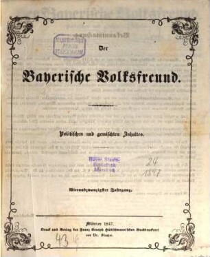 Der bayerische Volksfreund. 24, 24. 1847