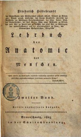 Lehrbuch der Anatomie des Menschen, 2