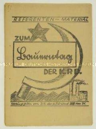 Referentenmaterial der KPD zum Bauerntag der Partei