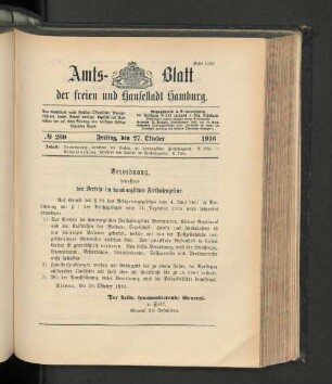 No. 260, 27. Oktober 1916