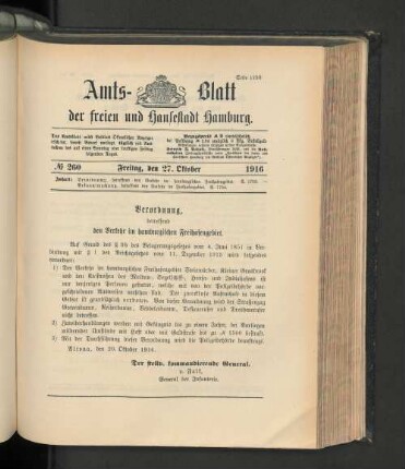 No. 260, 27. Oktober 1916