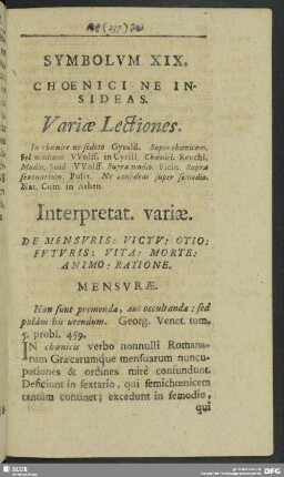 Symbolum XIX. Choenici Ne Insideas