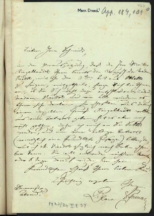 Brief von Clara Schumann an Heinrich Schmit
