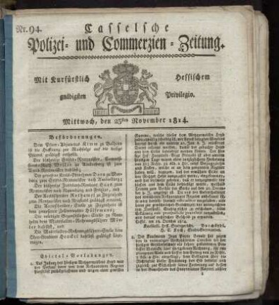 Nr. 94, Mittwoch den 23sten November. 1814
