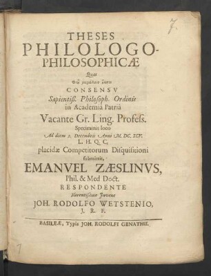 Theses Philologo-Philosophicae