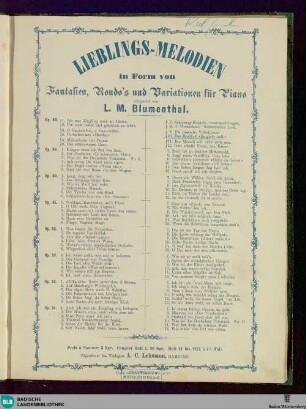 9/10: Lieblings-Melodien in Form von Fantasien, Rondo's und Variationen für Piano : op. 48