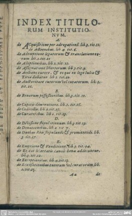 Index Titulorum Institutionum