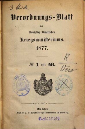 Verordnungs-Blatt. 1877