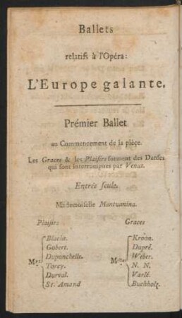 Ballets = Anzeige der Theatralischen Tänze