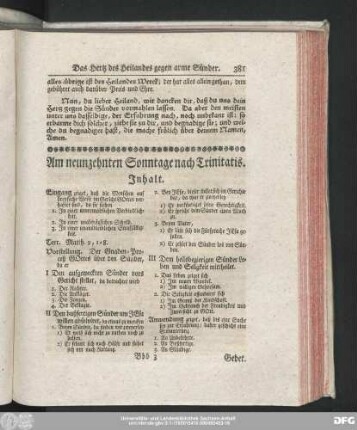 Am neunzehnten Sonntage nach Trinitatis.