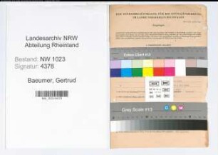 Entnazifizierung Gertrud Baeumer , geb. 01.11.1896 (Regierungsraetin)