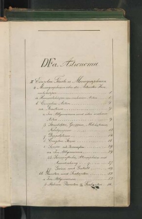 DFa. Astronomie. III Einzelne Theile u. Monographien