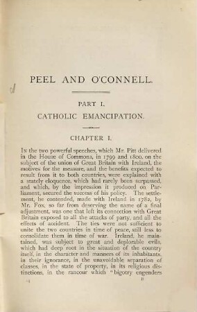 Peel and O'Connell : A Review of the Irish Policy of Parliament from the Act of Union to the Death of Sir Robert Peel. By the Right Hon. George Shaw Lefevre, M. P.