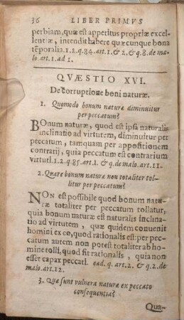 Qvaestio Qvaestio XVI. De corruptione boni naturae.